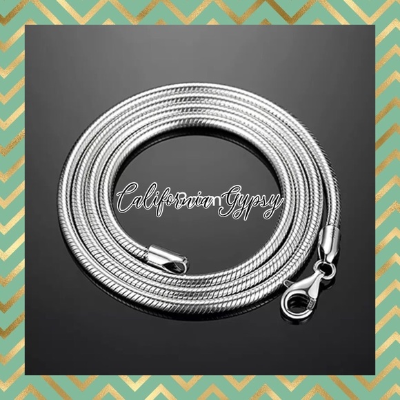 925 Silver Snake 24 Inches Chain - Picture 2 of 6